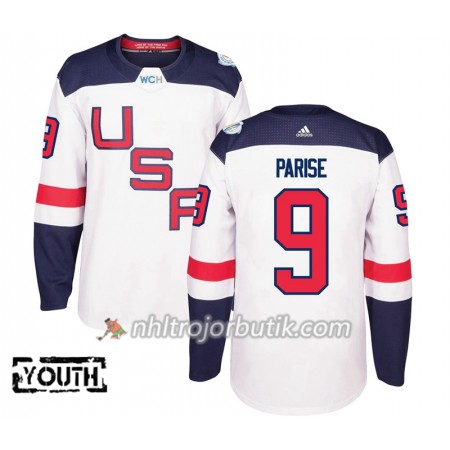 USA Tröja Zach Parise 9 World Cup 2016 Barn Vit Premier